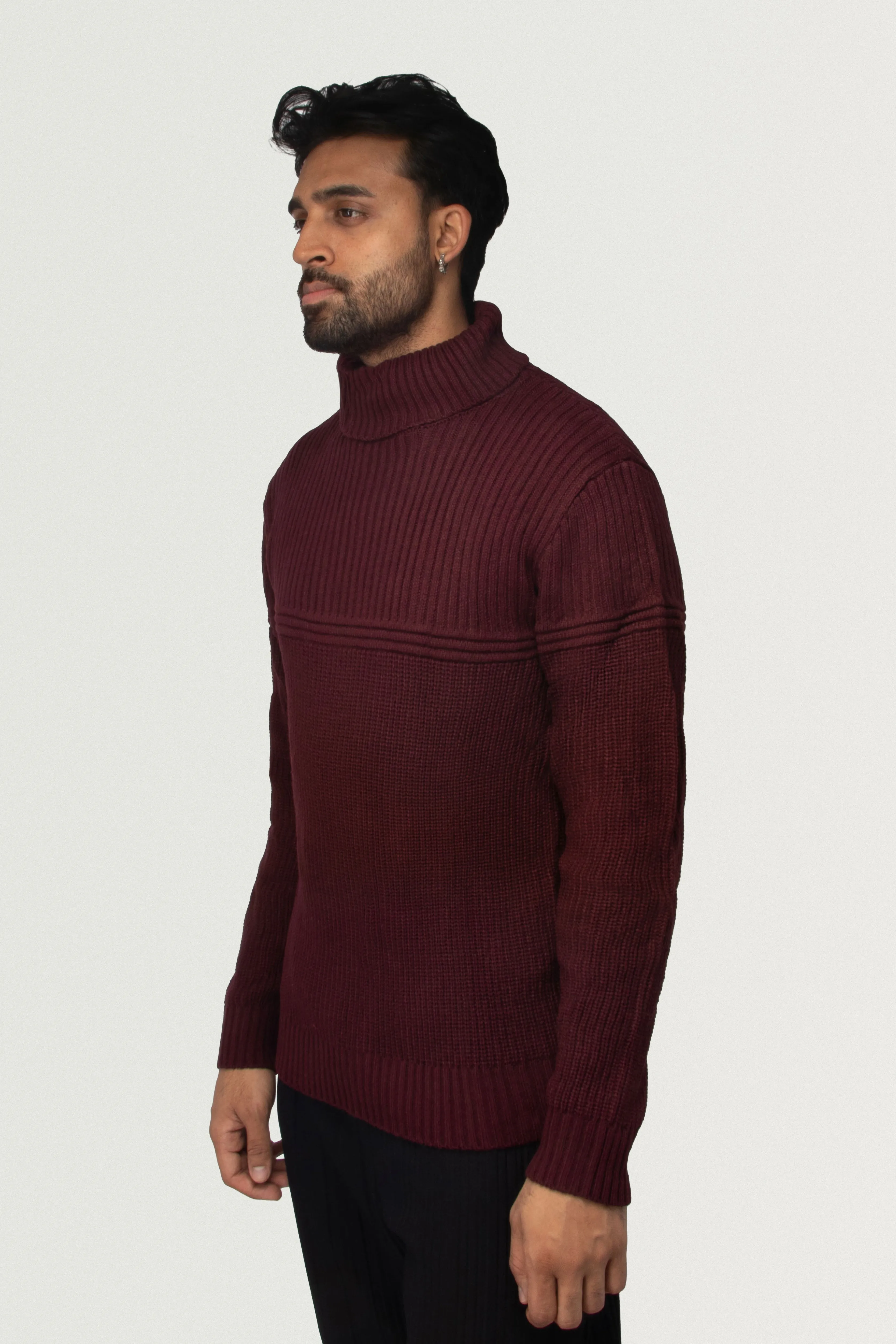 X RAY Men's Ribbed Pattern Turtleneck Fashion Sweater