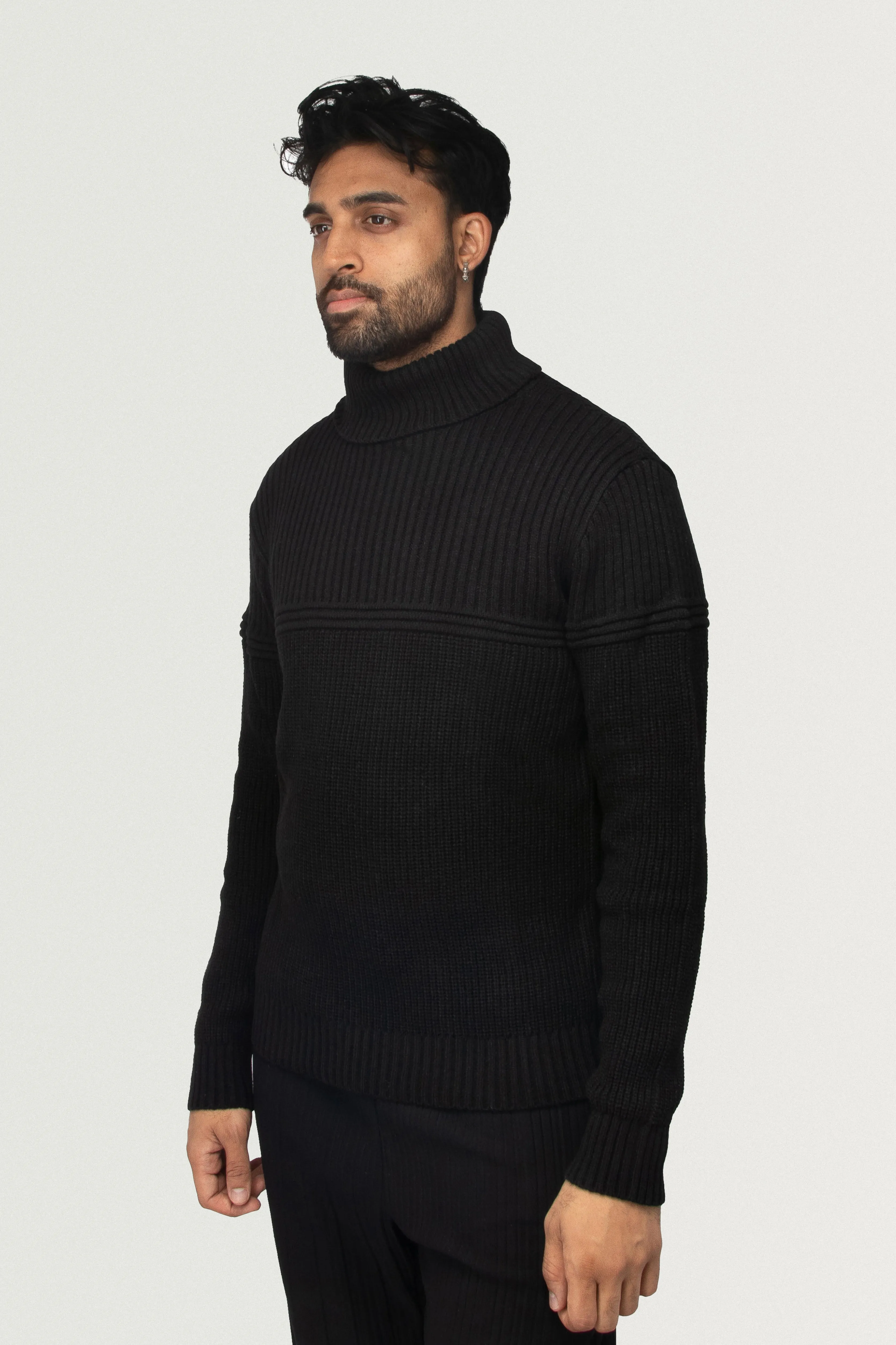 X RAY Men's Ribbed Pattern Turtleneck Fashion Sweater