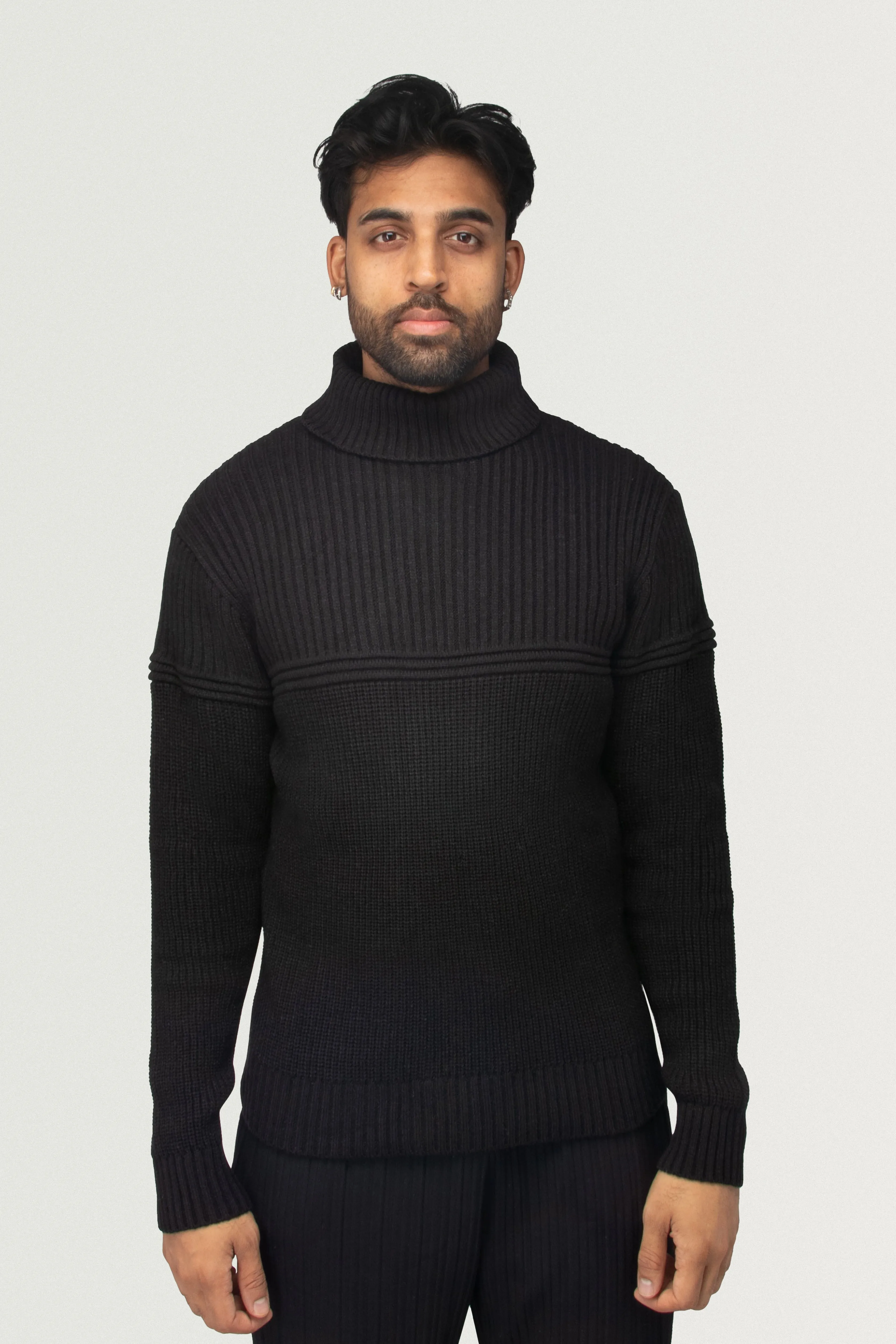 X RAY Men's Ribbed Pattern Turtleneck Fashion Sweater