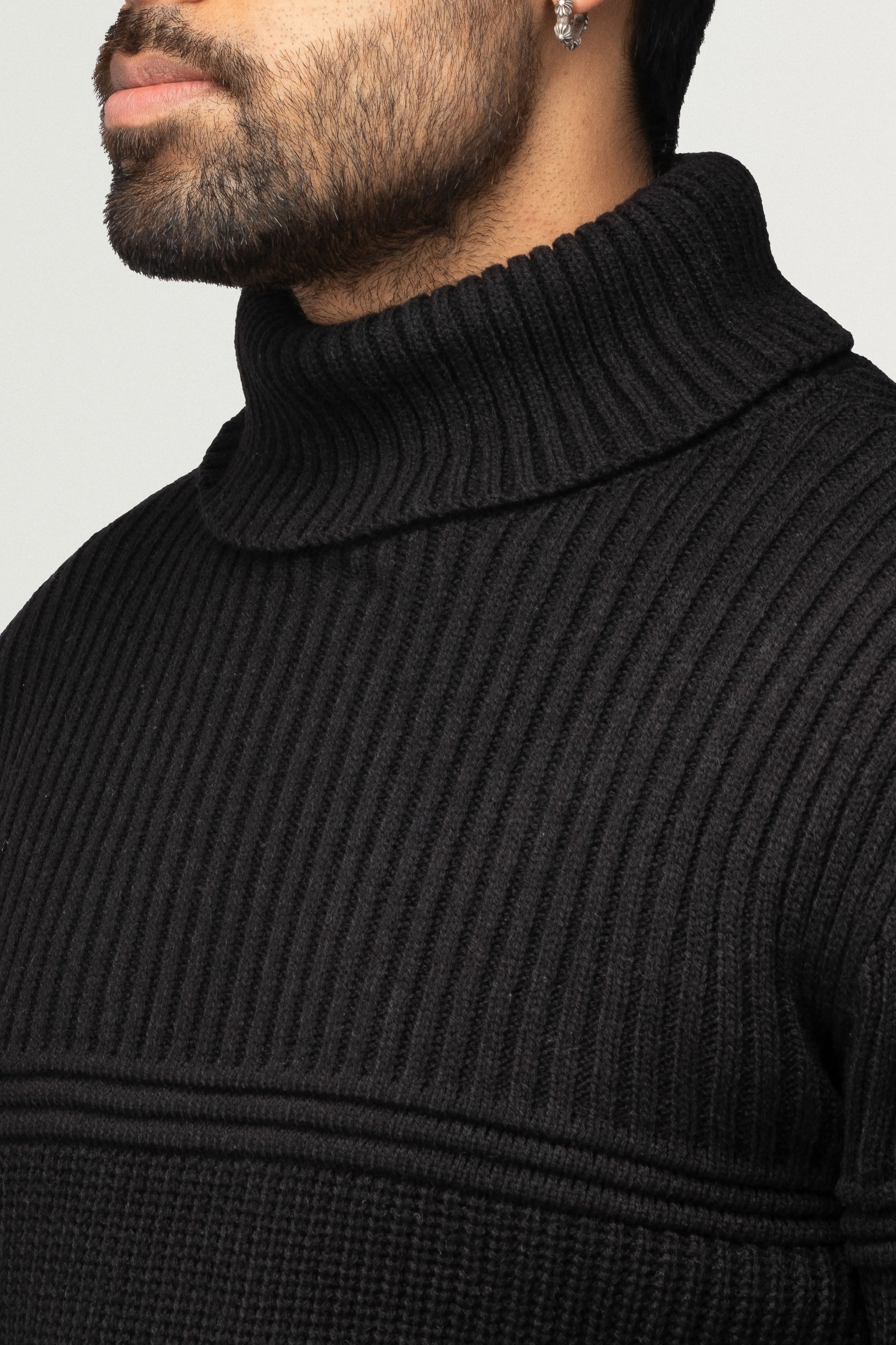 X RAY Men's Ribbed Pattern Turtleneck Fashion Sweater