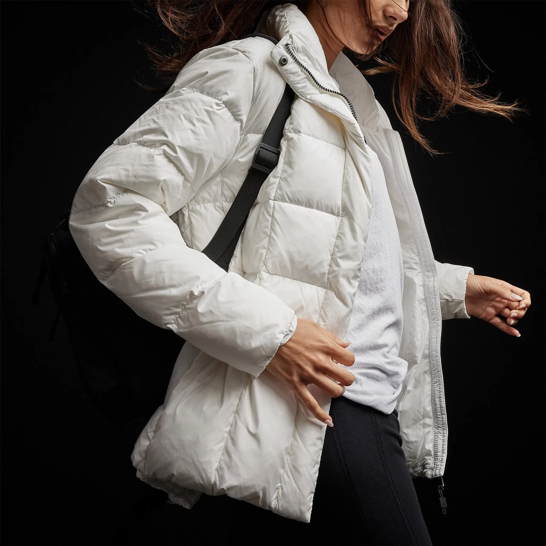 Y/OSEMITE Quilted Down Zip Front Jacket - Cloud White