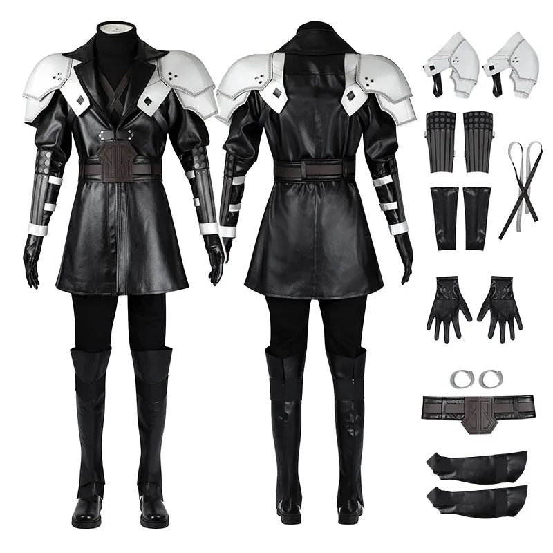 Young Sephiroth Cosplay FF7EC Sephiroth Costume Final Fantasy Sephiroth Halloween Leather Suit BEcostume