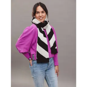 Ziggy Diagonal Stripe Scarf – Black & White